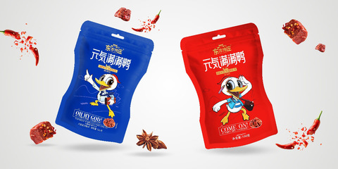 元気满满鸭&素食豆制品包装设计